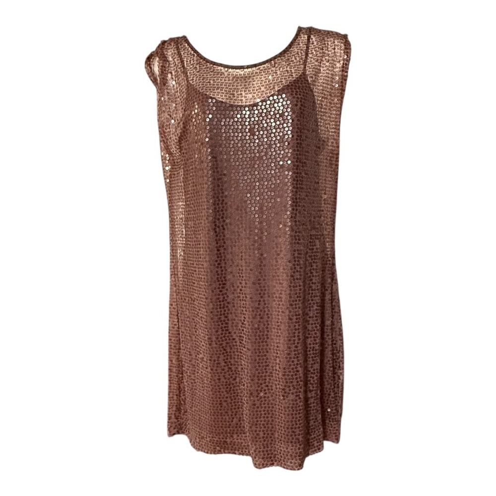 LC Lauren Conrad Rose Gold Sequin Shift Dress